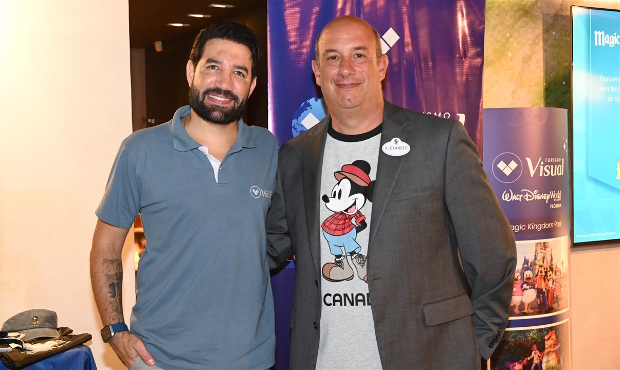 Hugo Lagares, da Visual Turismo, e Alexander Haim, da Disney Destinations (veja mais fotos do evento no álbum ao fim da noticia)