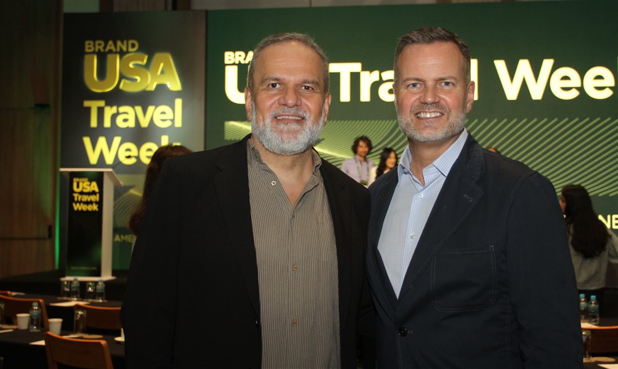 Artur Luiz Andrade, CCO da PANROTAS, e Fred Dixon, CEO do Brand USA