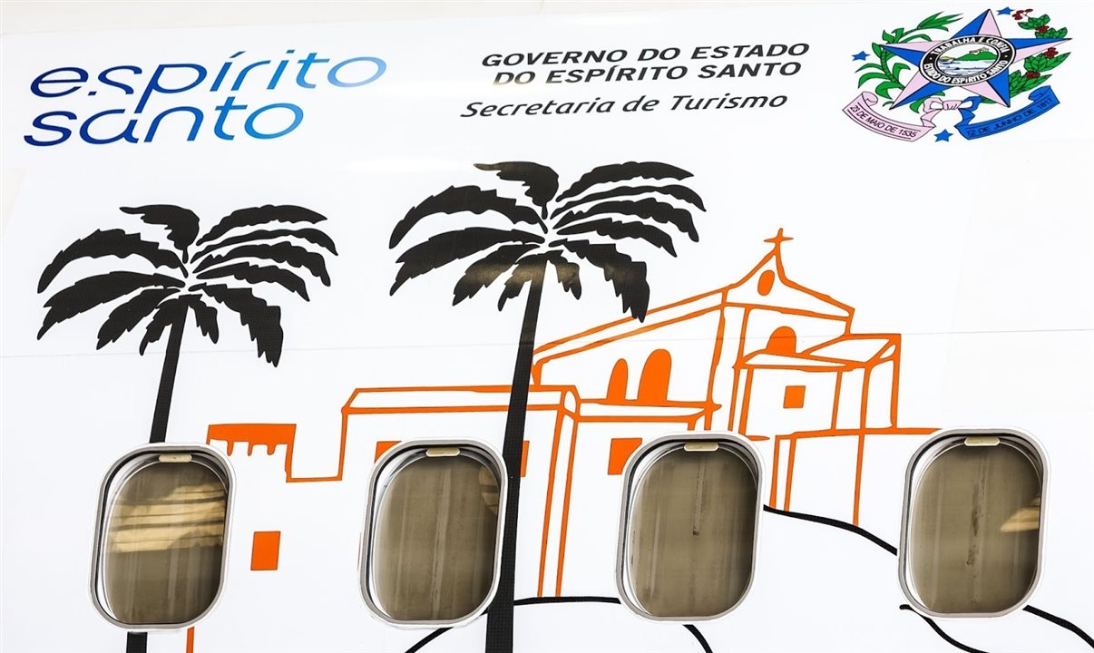 Convento da Penha ilustrado na aeronave