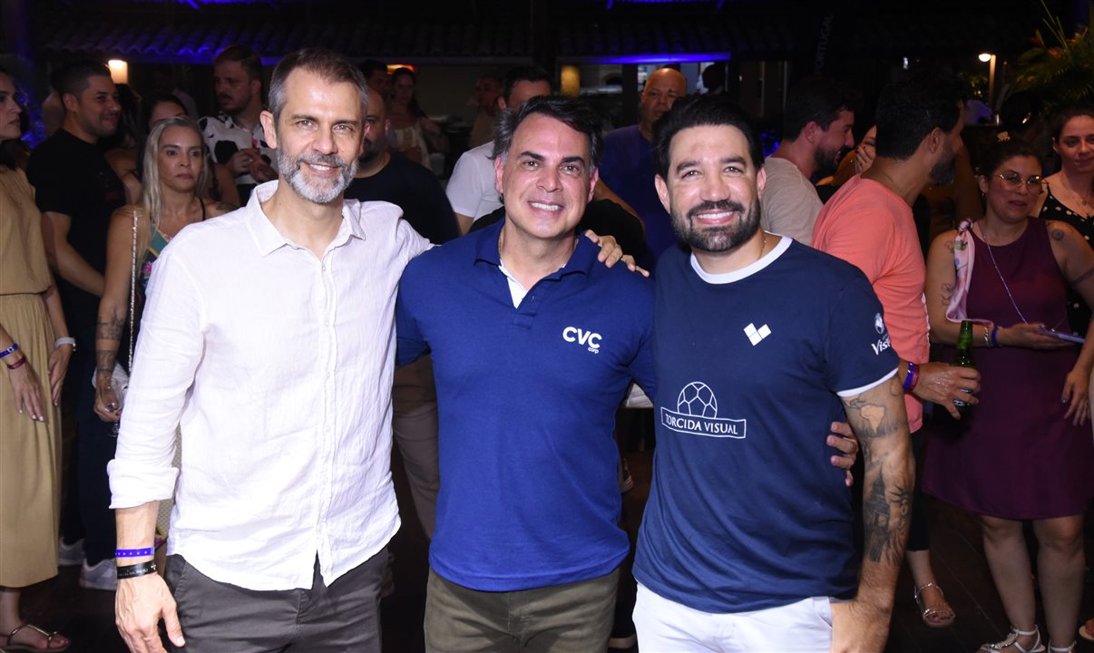 Marvio Mansur, da Rextur Advance. Emersom Belan, da CVC Corp, e Hugo Lagares, da Visual Tursimo