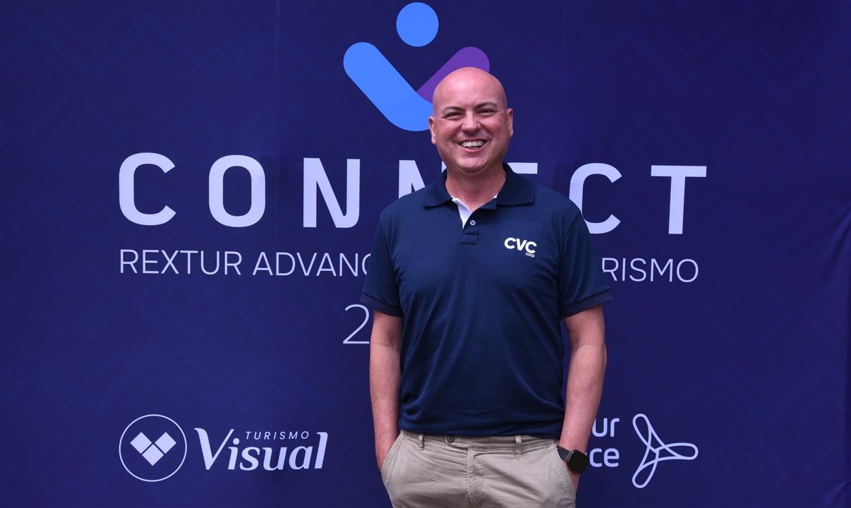 Fabio Mader, CEO da CVC Corp, chegou hoje ao evento