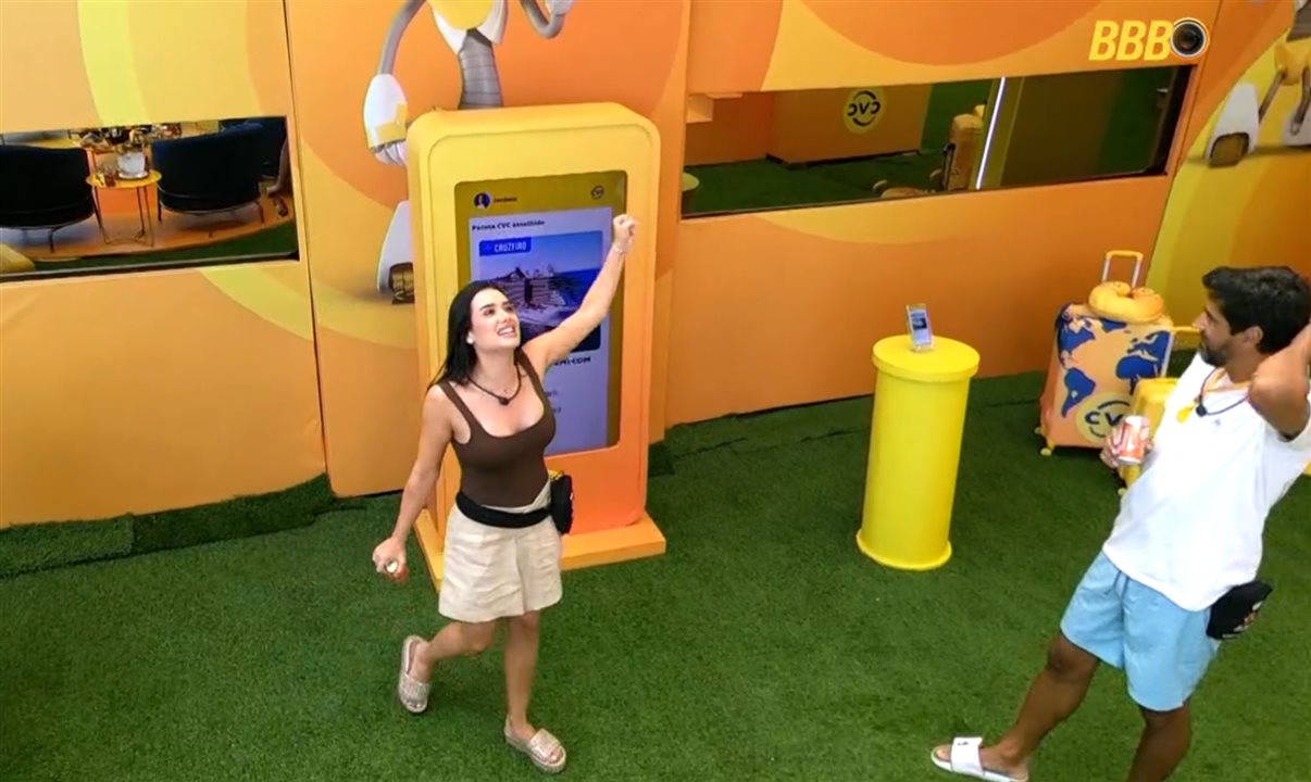  A grande ganhadora da ação foi a Jordana, que irá fazer um cruzeiro por Miami e Caribe com praticamente tudo incluso