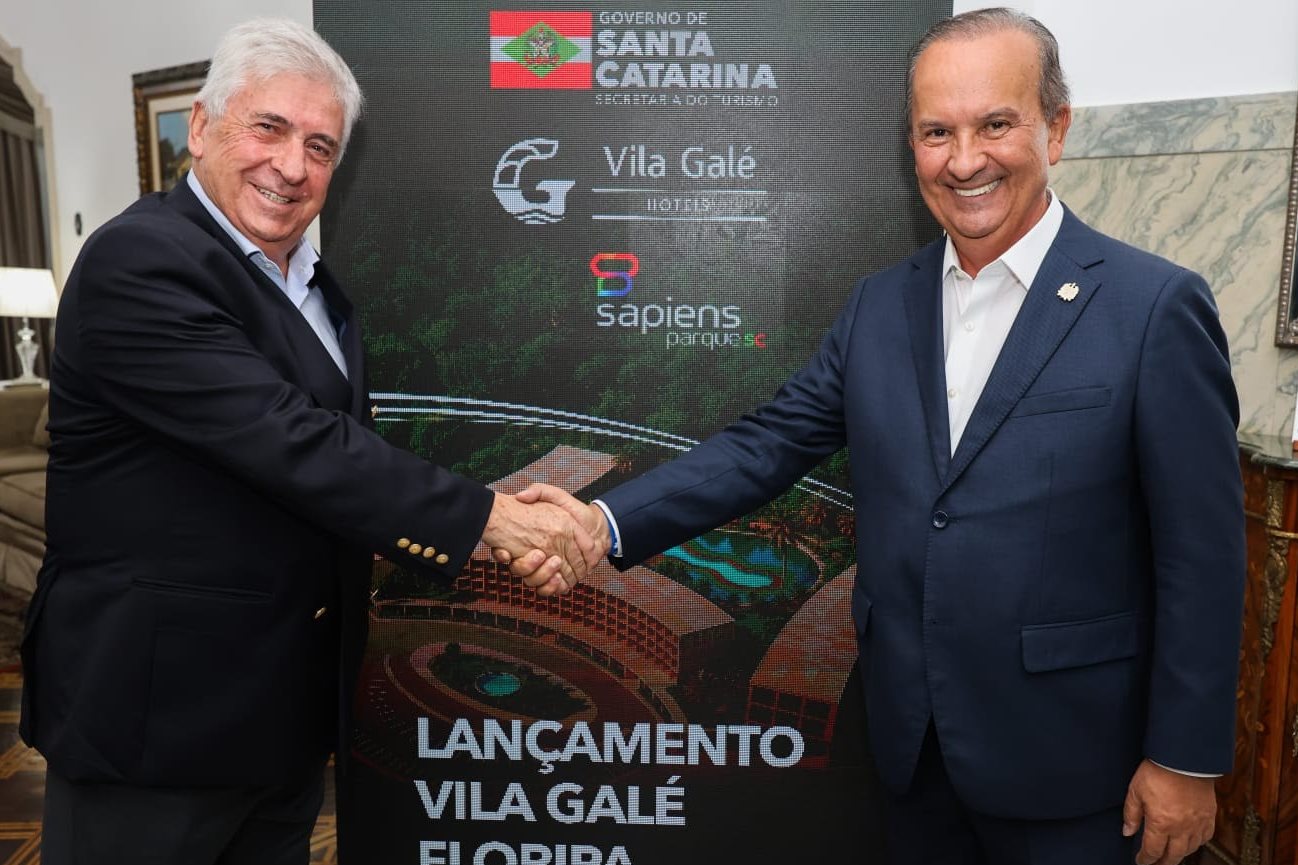 Jorge Rebelo de Almeida, fundador do Vila Galé, e o governador de Santa Catarina, Jorginho Mello