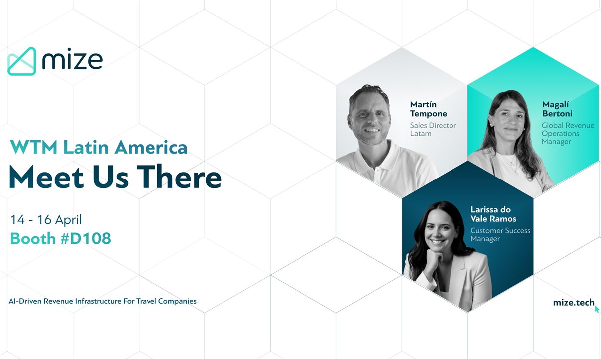 Conheça as soluções Mize e RightRez na WTM Latin America 2026, estande D108