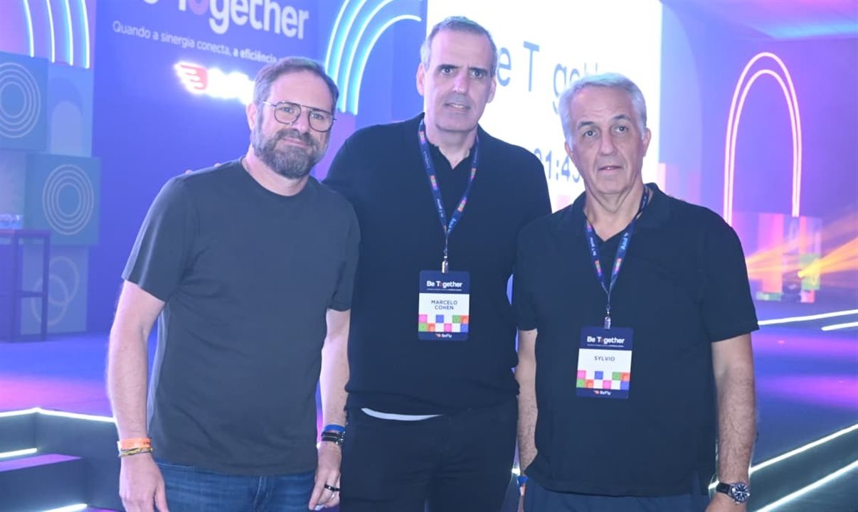 Luti Guimarães, Marcelo Cohen e Sylvio Ferraz, da BeFly