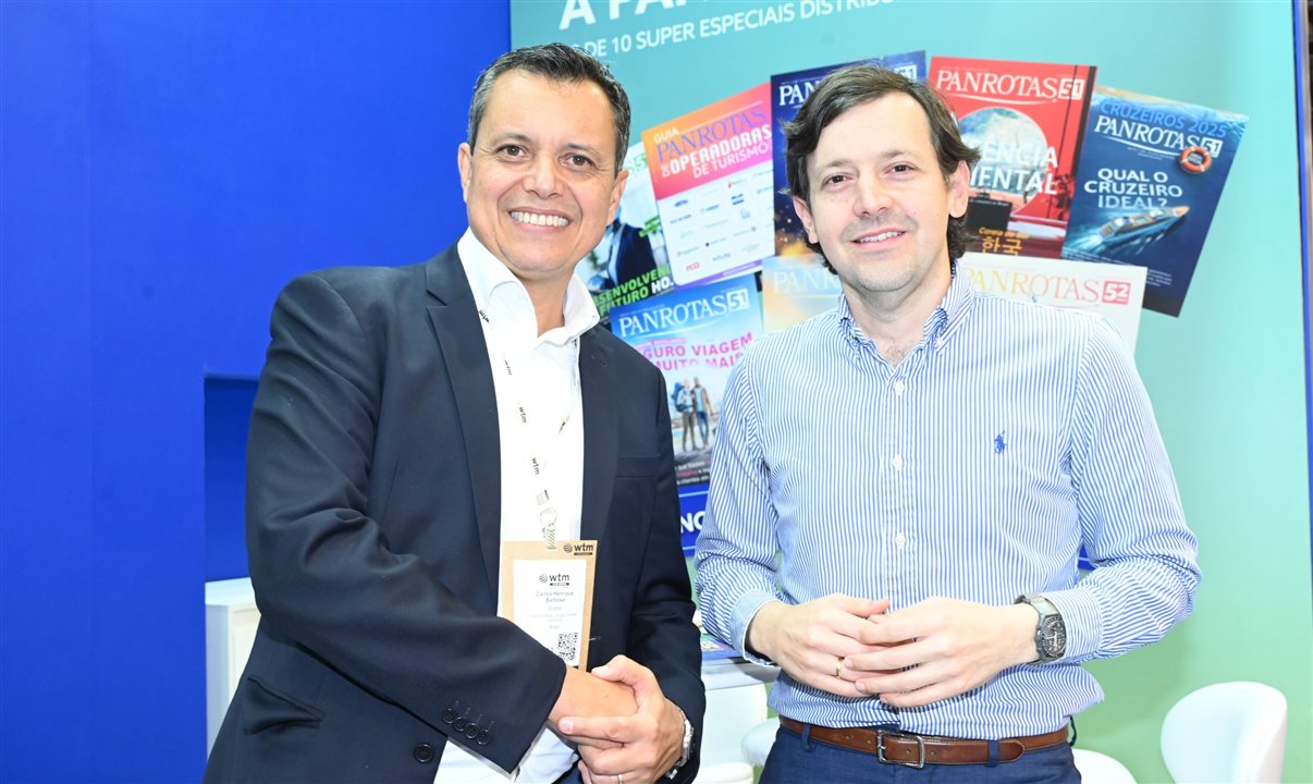 Carlos Barbosa e Jordan Schlipken, da Aruba Tourism Authority