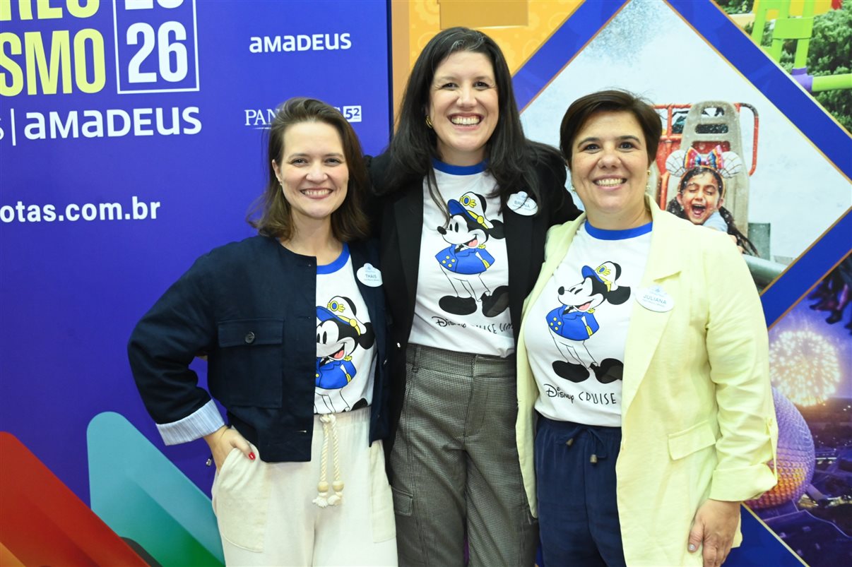 Thais Ramos, Bruna Bertozzo e Juliana Belloti, da Disney Destinations