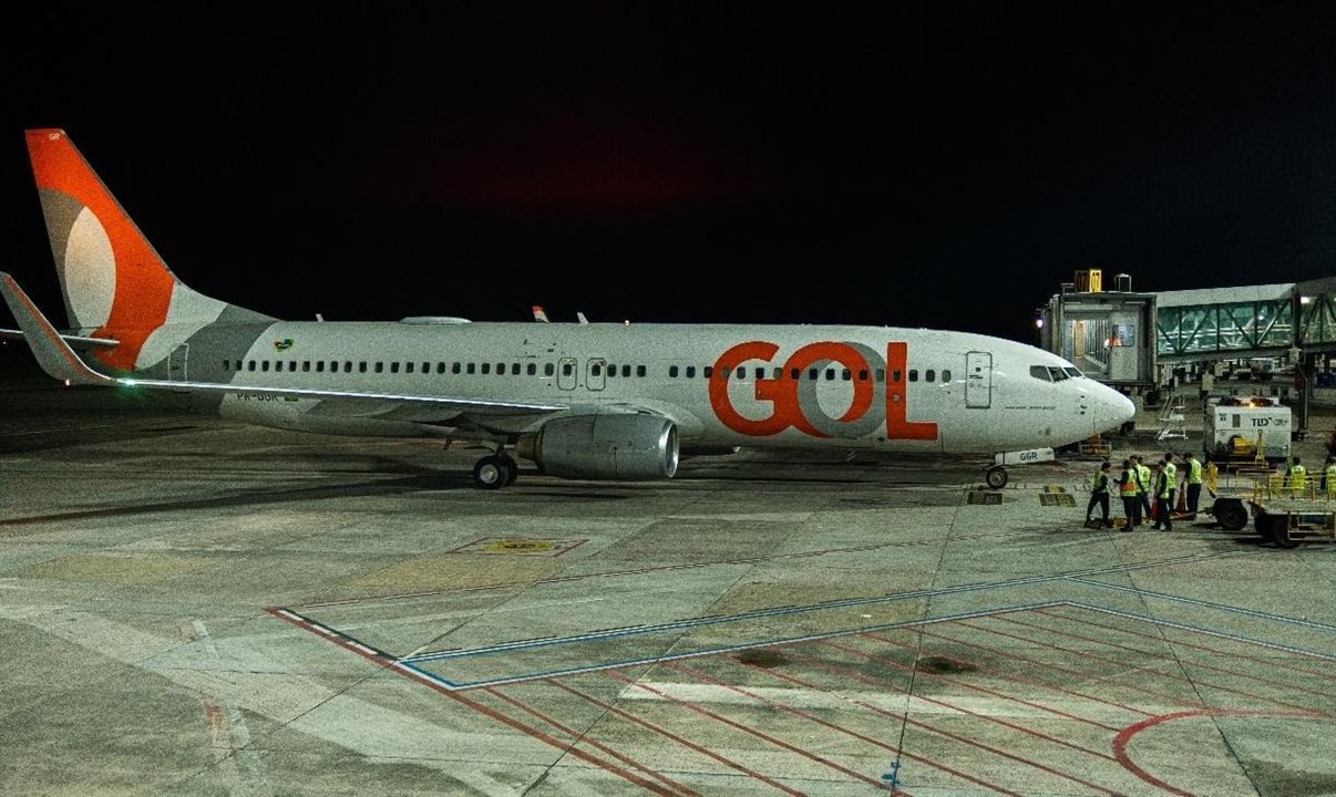 Aeronave Boeing 737-800 que realizou a primeira operação entre Manaus e Boa Vista