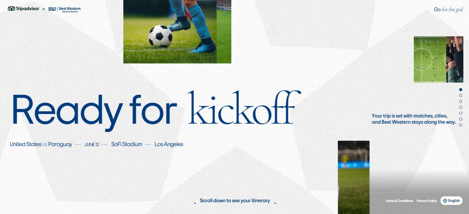 Integradas na plataforma estão mais de 200 propriedades da BWH Hotels localizadas a até 40 quilômetros dos estádios-sede nos Estados Unidos, Canadá e México