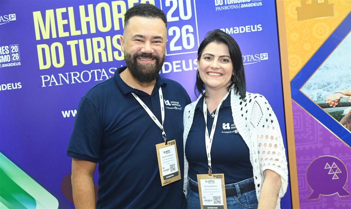 Vinicius Valadares e Fernanda Reina, da Universal Assistance