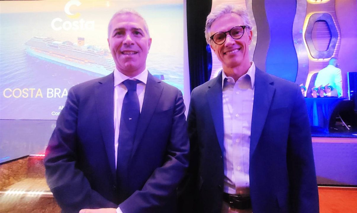 Dario Rustico, presidente do Conselho de Administração da Clia Brasil, e Marco Ferraz, presidente da Clia Brasil