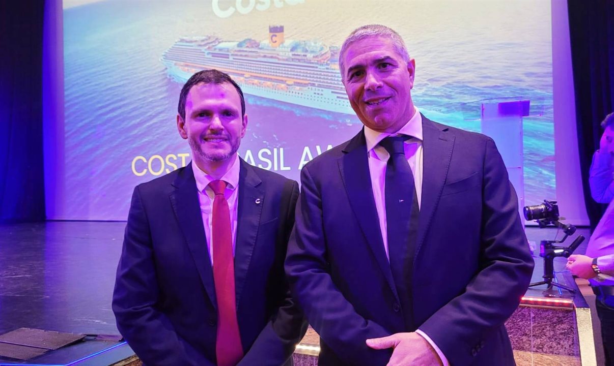 Ruy Ribeiro, diretor comercial da Costa Cruzeiros no Brasil, e Dario Rustico, presidente executivo da Costa Cruzeiros para as Américas