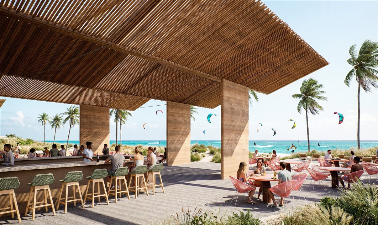 O complexo será erguido a 100 km de Fortaleza, na praia de Uruaú, município de Beberibe, em uma área de 240 hectares