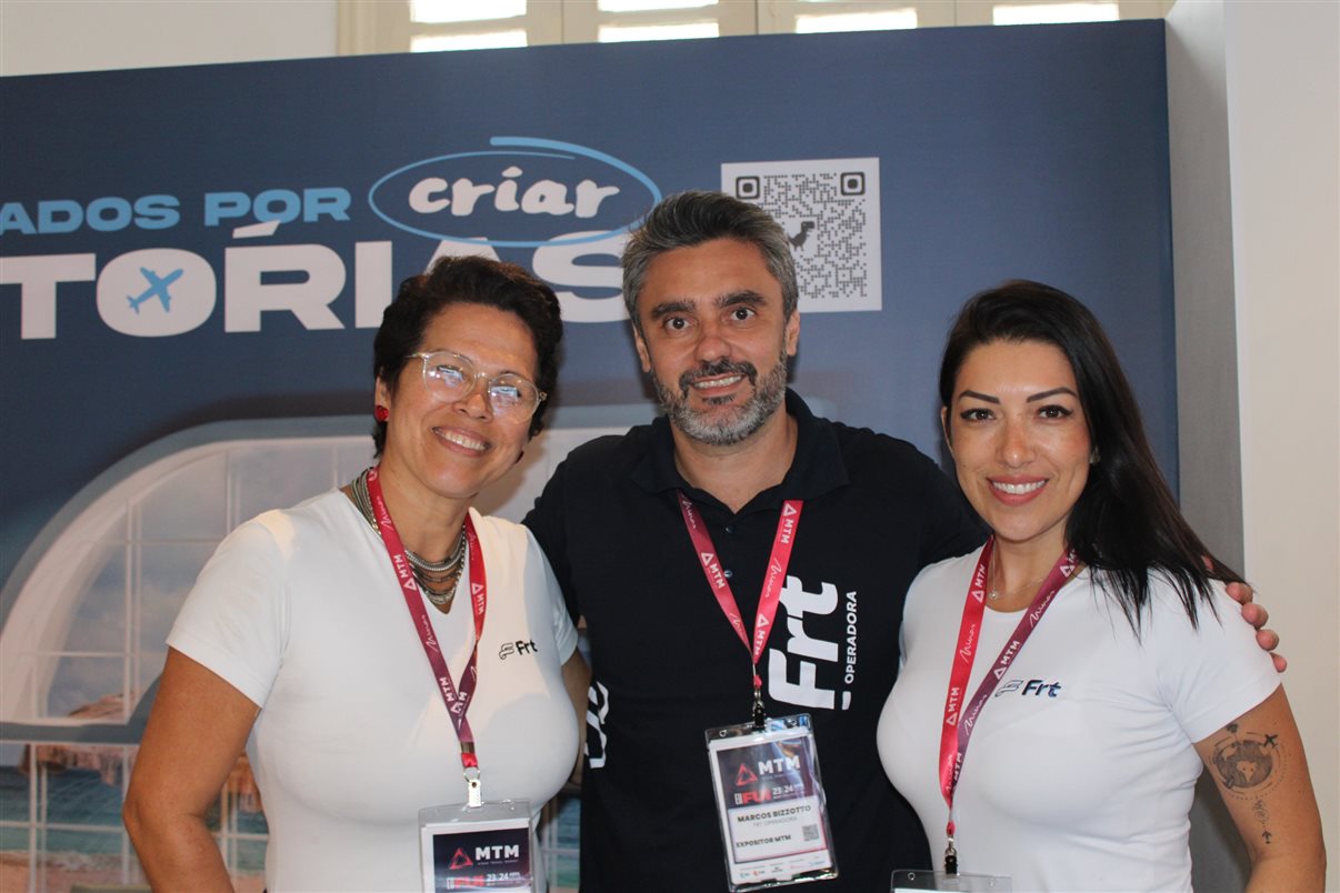 Franci Moura, Marcos Bizzotto e Carol Ocampo, da Frt
