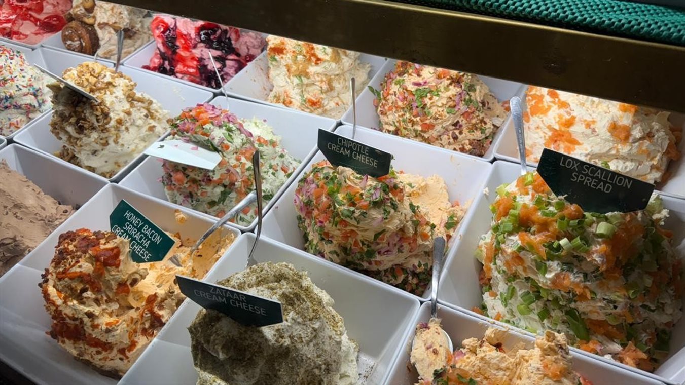 N&atilde;o &eacute; sorvete e sim recheios para os diversos tipos de bagel