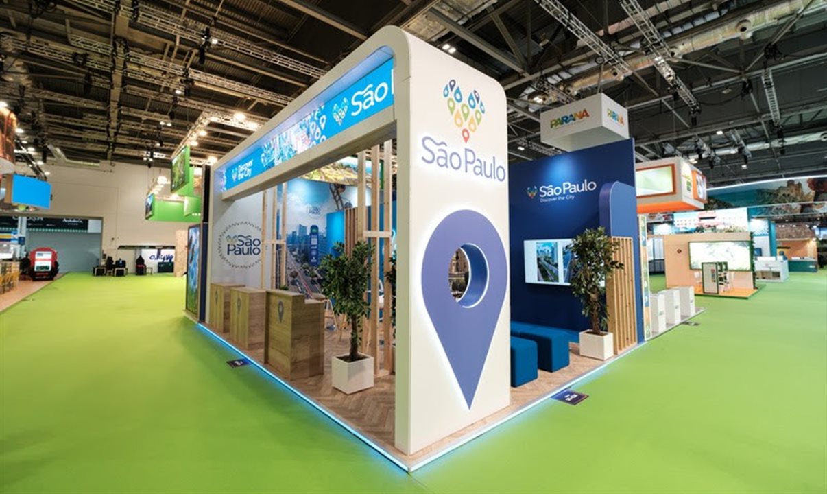 Estande da Cidade de São Paulo durante a WTM Londres em 2025