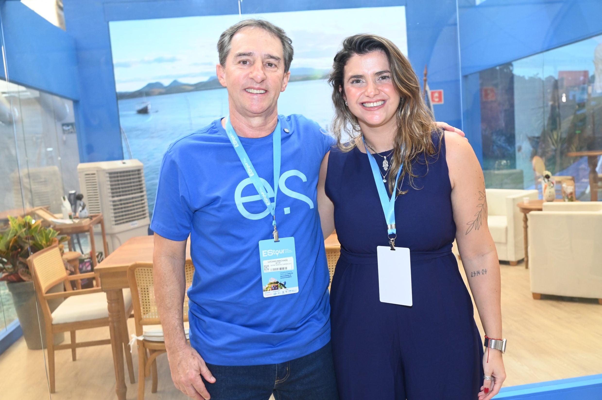 Luciano Machado, da Setur-ES, e Giulliana Mesquita, da Azul Viagens