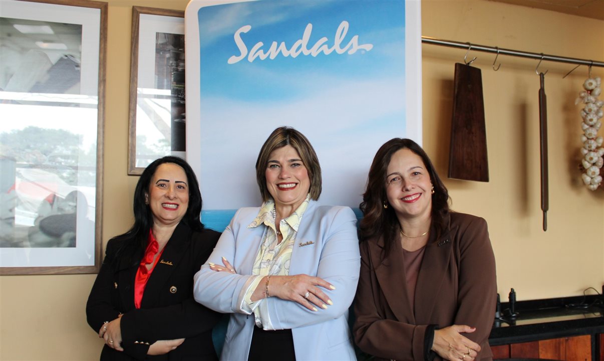 Lia Constante, Arlenes Garcia e Renata Salina, da Sandals