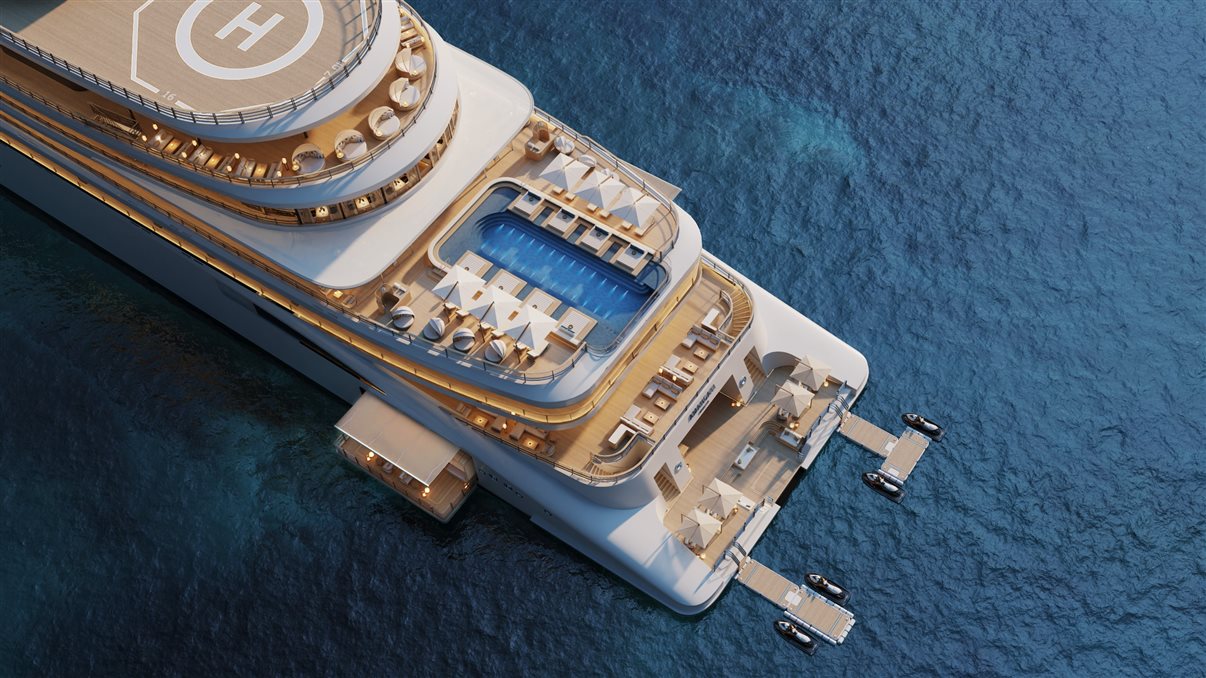 Projeção do Amangati, navio da Aman at Sea