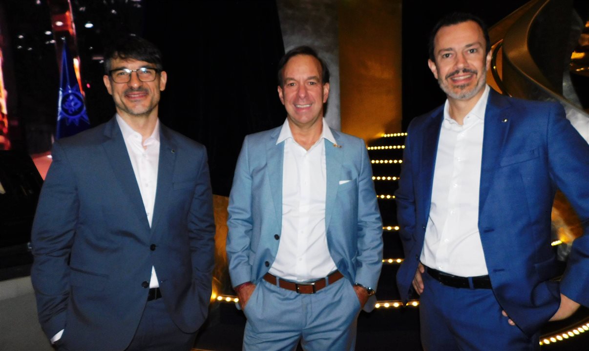 Ignacio Palacios, Adrian Ursilli e Eduardo Simões, da MSC Cruzeiros