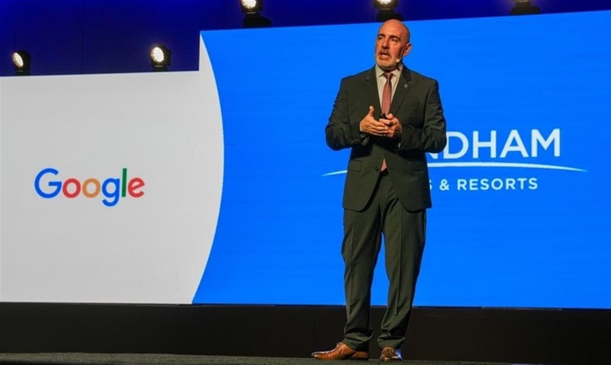 Gustavo Viescas, presidente da Wyndham Hotels & Resorts para a América Latina e o Caribe, durante sua apresentação na BEYOND 2026