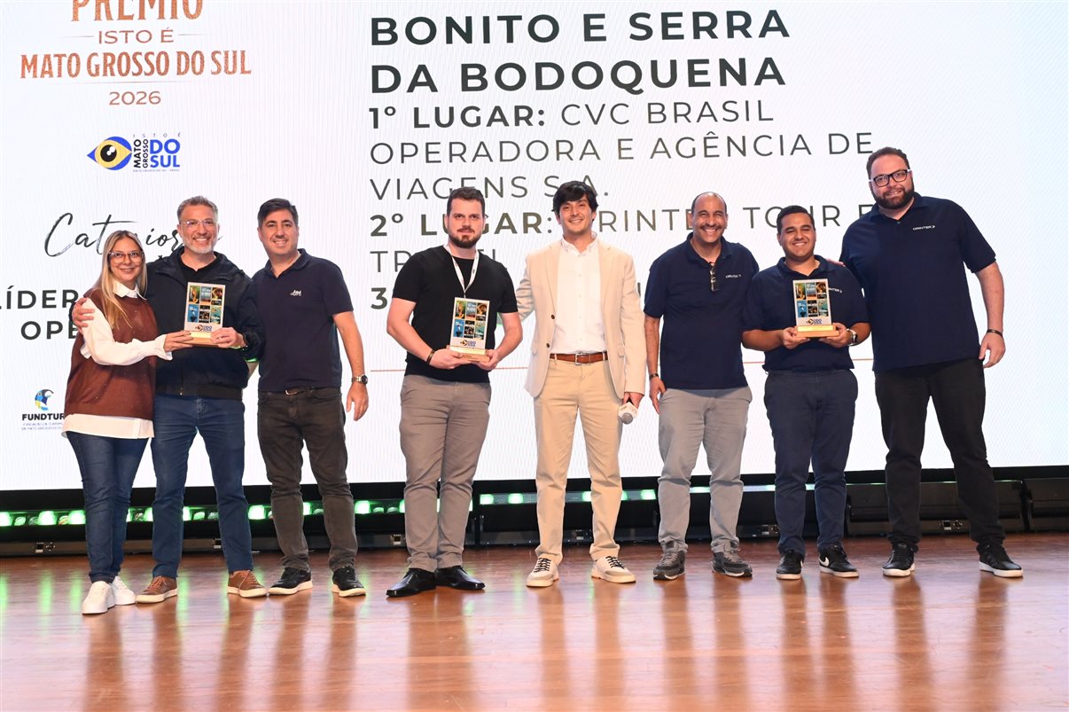 A premiação contemplou lideranças de vendas e destaques em diferentes segmentos ligados aos destinos de Bonito, Serra da Bodoquena, Pantanal Sul e Mato Grosso do Sul de forma geral