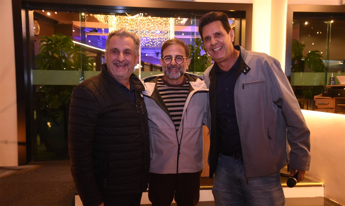 Claiton Armelin, da CVC Corp, Geninho Goes, da BNT Mercosul, e Mano Neves, do complexo Cristo Luz