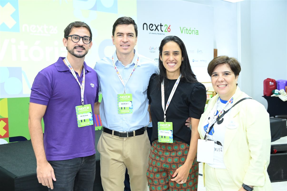 Ewerton Araújo, da ClickBus Previous, Guilherme Dietze e Odile Dietze, da FecomercioSP, e Juliana Belotti, da Disney Destinations
