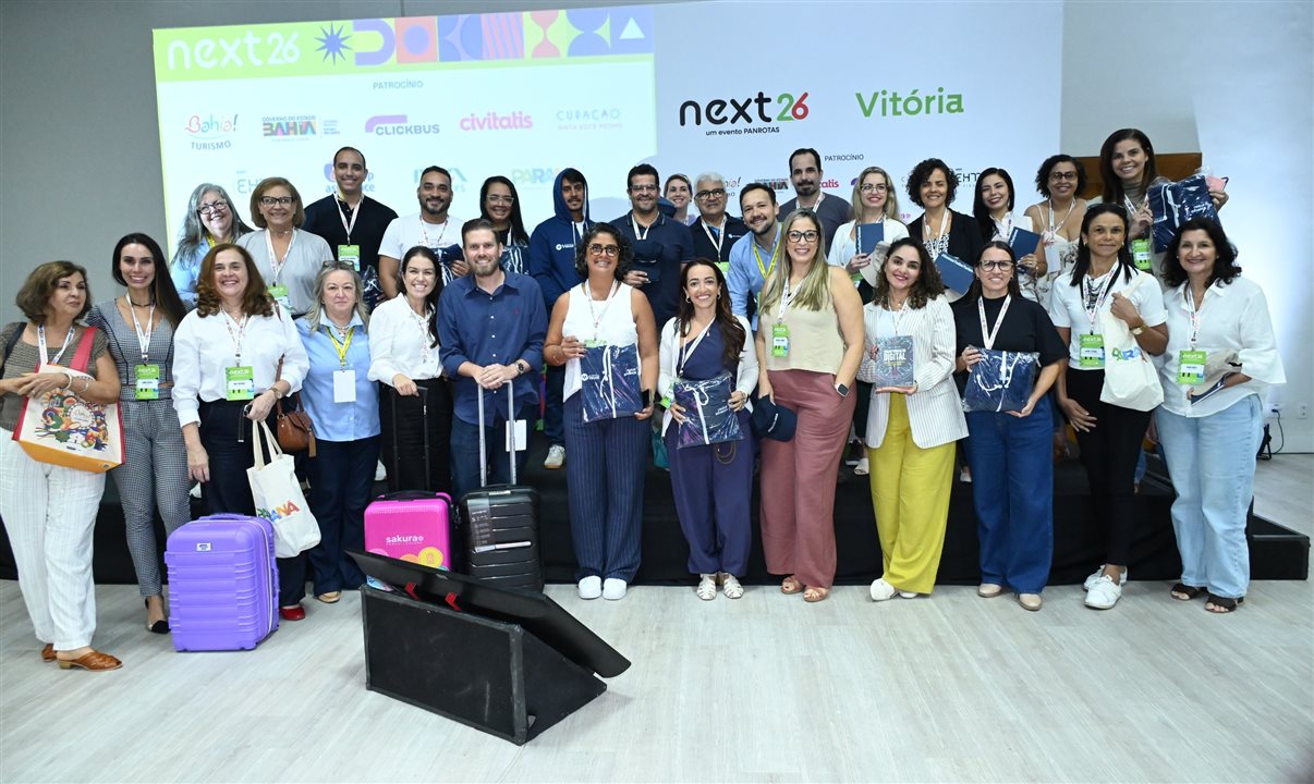 Equipe PANROTAS, palestrantes e agentes sorteados no PANROTAS Next em Vitória