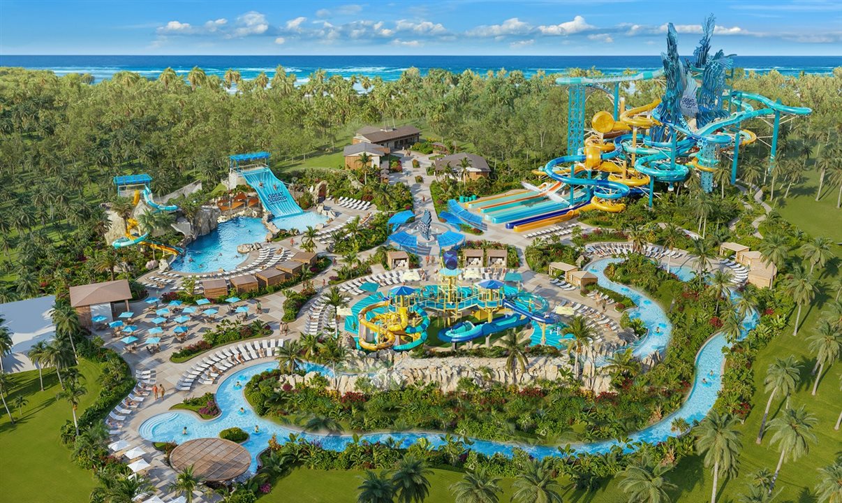 Great Tides Waterpark fica na ilha privativa da NCL nas Bahamas
