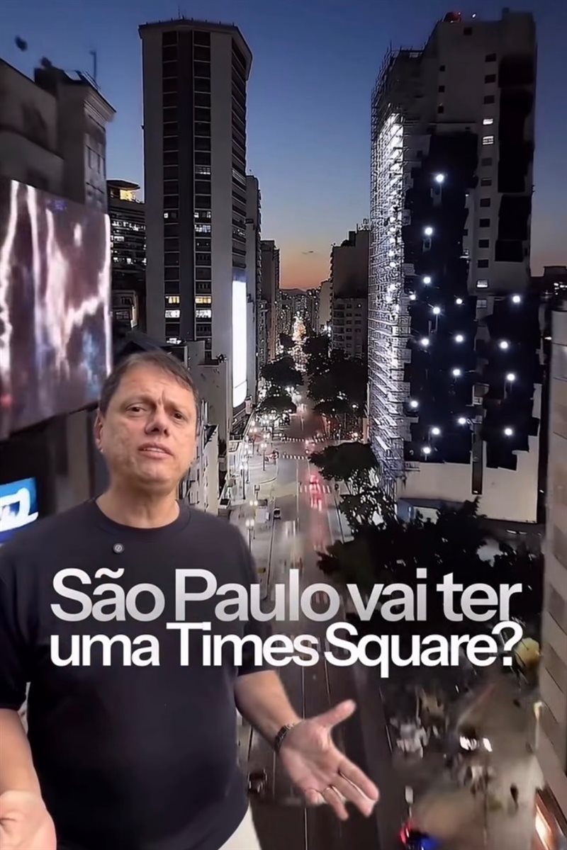 O governador paulista, Tarcísio Gomes de Feitas, anunciou o projeto como uma das grandes obras para a população da cidade e também para o Turimsmo