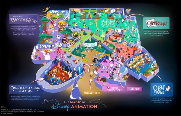 Áreas temáticas do The Magic of Disney Animation