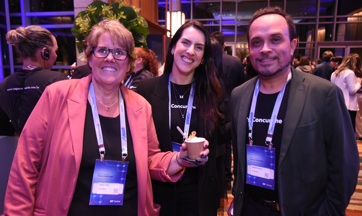 Connie Hoen, Marina Sturmer e Wagner André, da SAP Concur