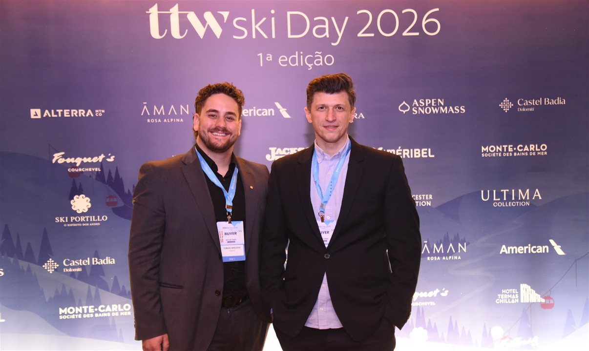 Tobias Macedo, especialista de produtos de Ski, e Mauro Marcilio, gerente de Vendas de Ski da TTW