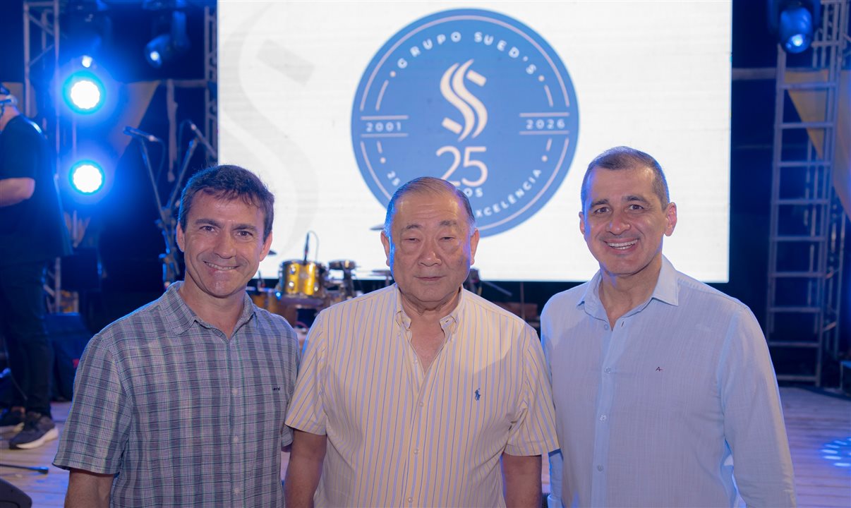 Rogerio Mendes, Tamaki e Fábio Caires, sócios da Sueds Hotels