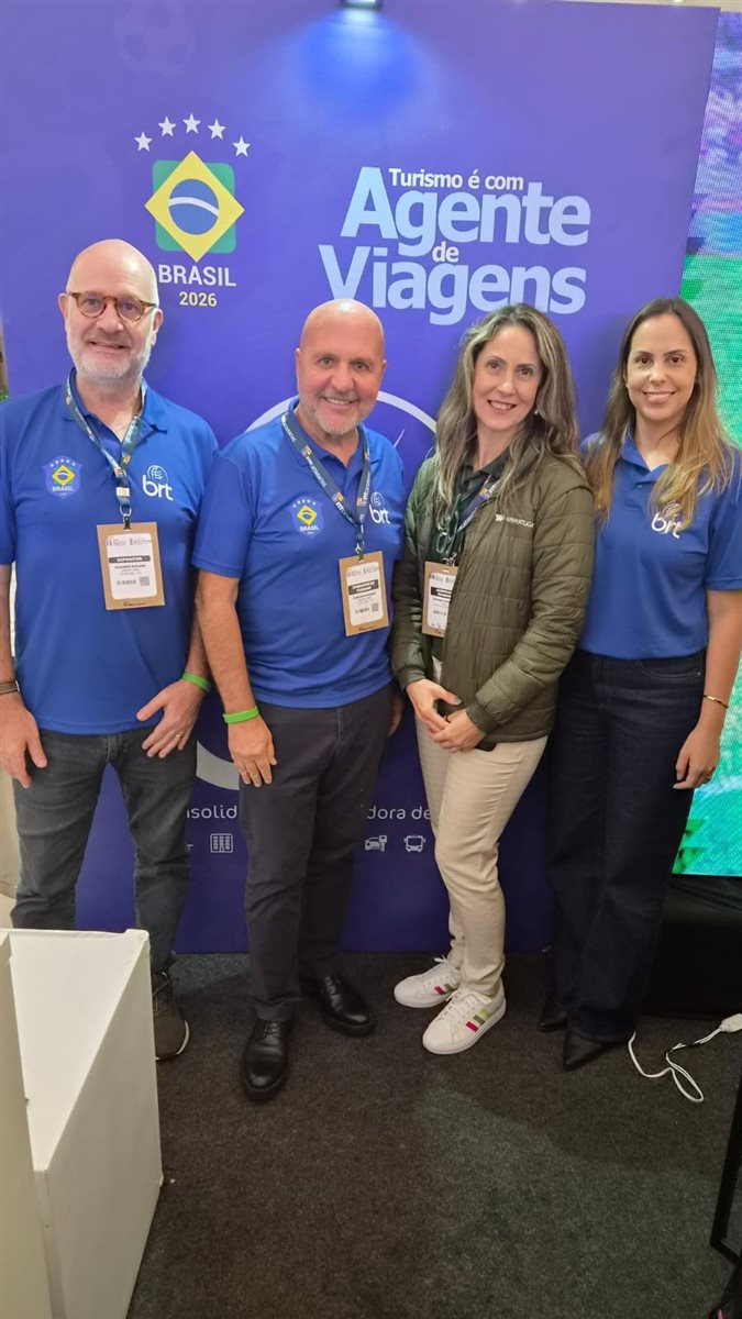 Claudio Isolani e Carlos Vazquez, da BRT, Rosana Caporal, da TAP, e Bruna Pedroso, da BRT