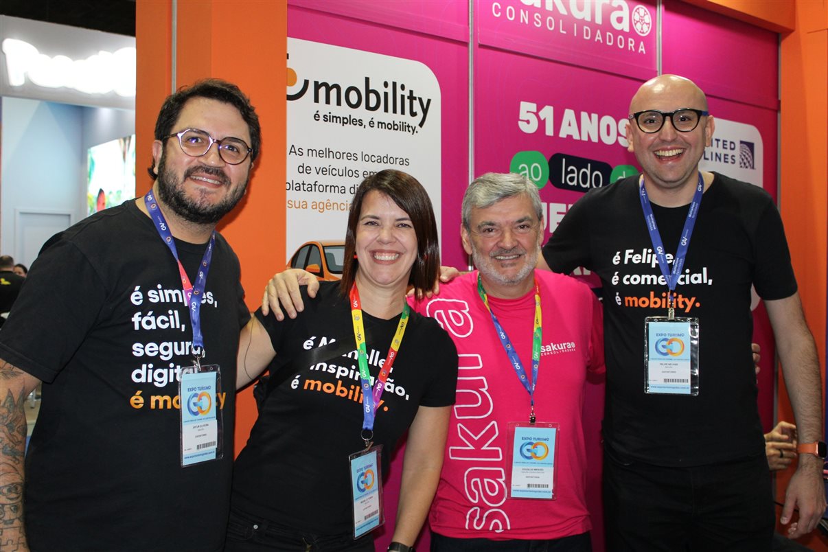 Barbara Carrer, da Sixt, Mario Miranda, da Itaparica, Jaqueline Chaves, da Sixt, Celso Brito, do Tororomba Resort, Marcos Almeida, da Itaparica, e Rodrigo Martins, da Nativos Jalapão