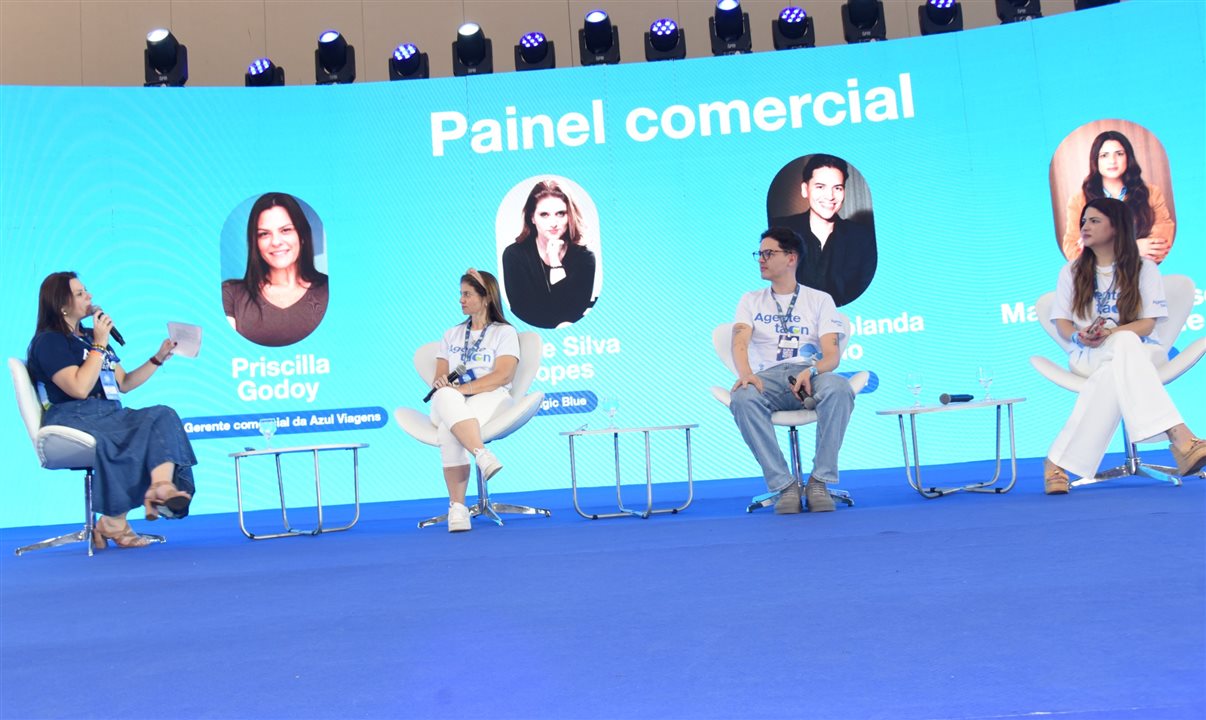 Priscilla Godoy, da Azul Viagens, Joice Ferreira, da Magic Blue Turismo, Bruno Holanda Filho, da Do It Travel, e Manuella Natividade, da Belvitur