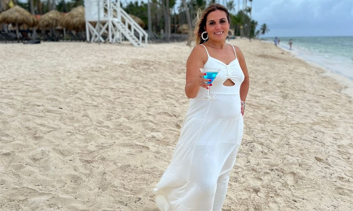 Rita Menezes em uma de suas viagens