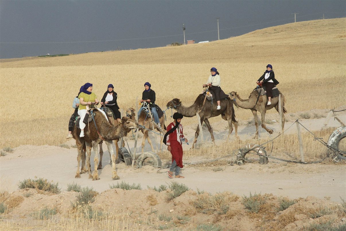 Passeio de camelo no Deserto de Agafay, região de Marrakech