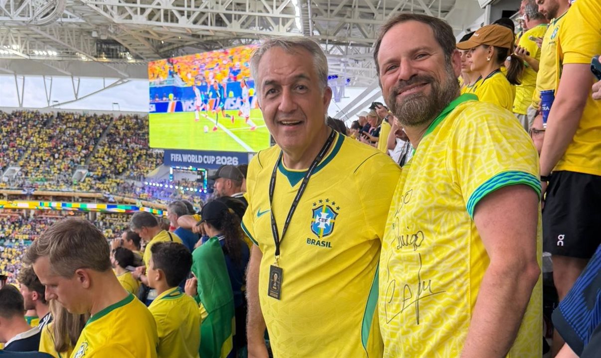 Sylvio Ferraz e Luciano Guimarães no jogo de Brasil x Escocia