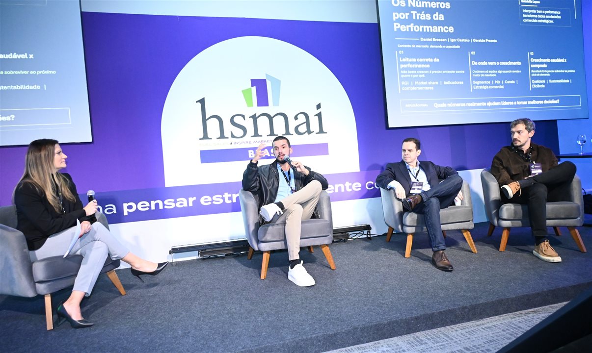 Gabriella Lapos, do Hilton, Igor Castelo, do Amarante, Daniel Bressan, da CVC Corp, e Geraldo Prezoto, do Grupo Wish