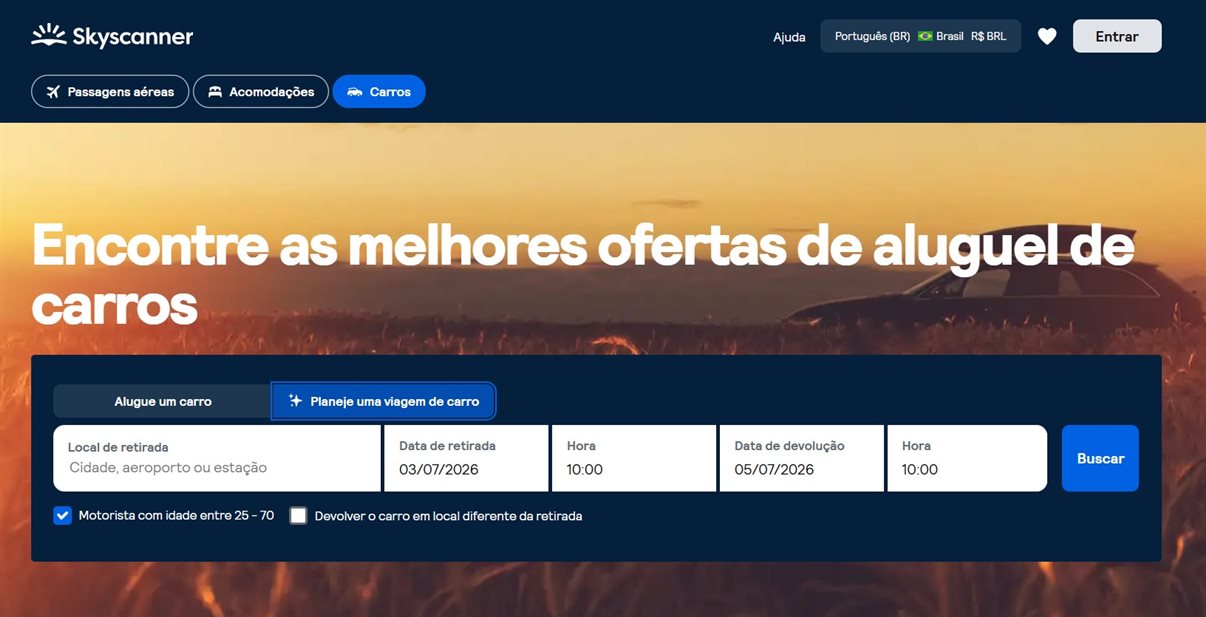 Skyscanner lançou a ferramenta Planejador de Viagem de Carro