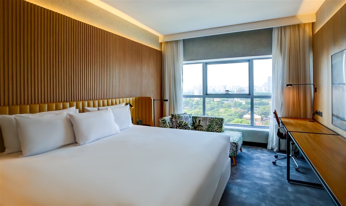 Um dos quartos do Grand Mercure Pinheiros