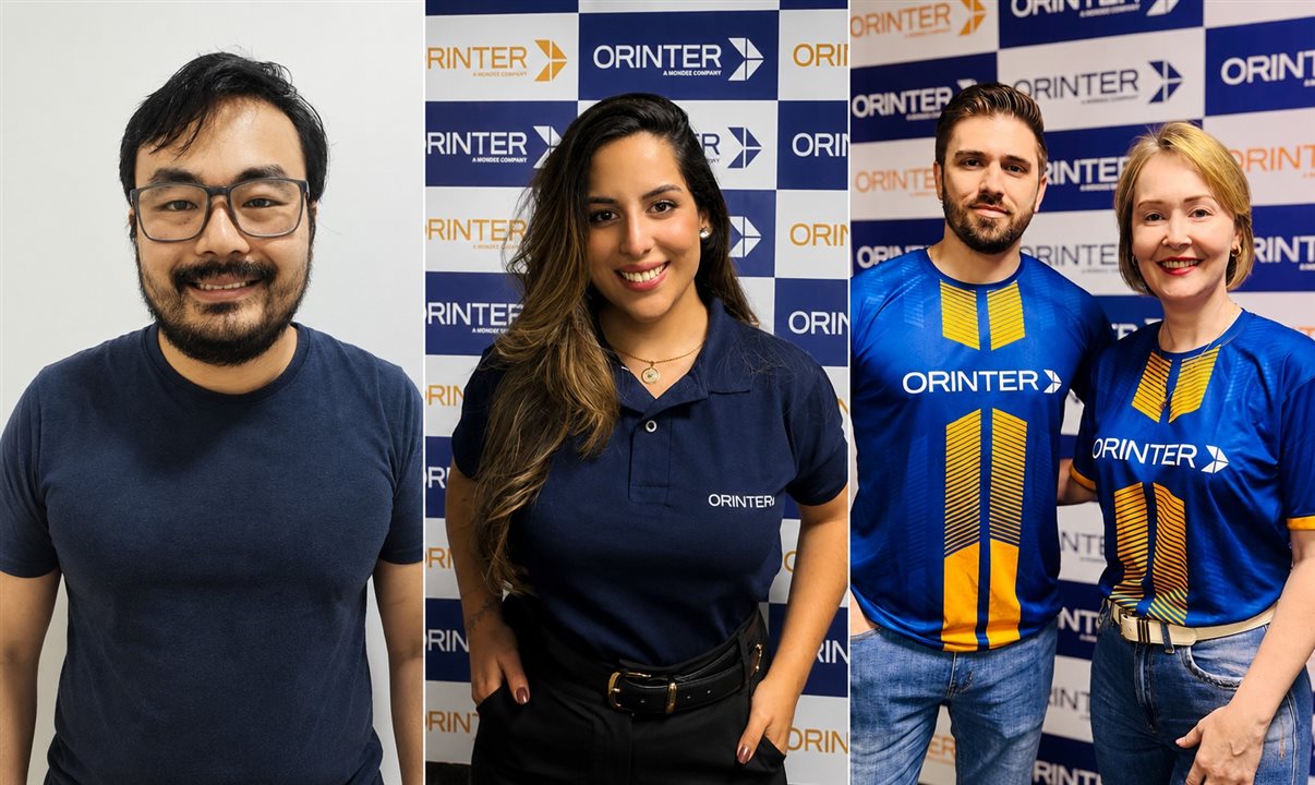 Edson Fukushima, Jadi Linces e Jonathan Attolini (na foto ao lado de Vivian Fritsch) são as novidades da equipe da Orinter