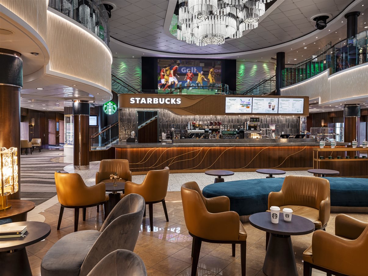 Loja licenciada da Starbucks a bordo do Norwegian Jade
