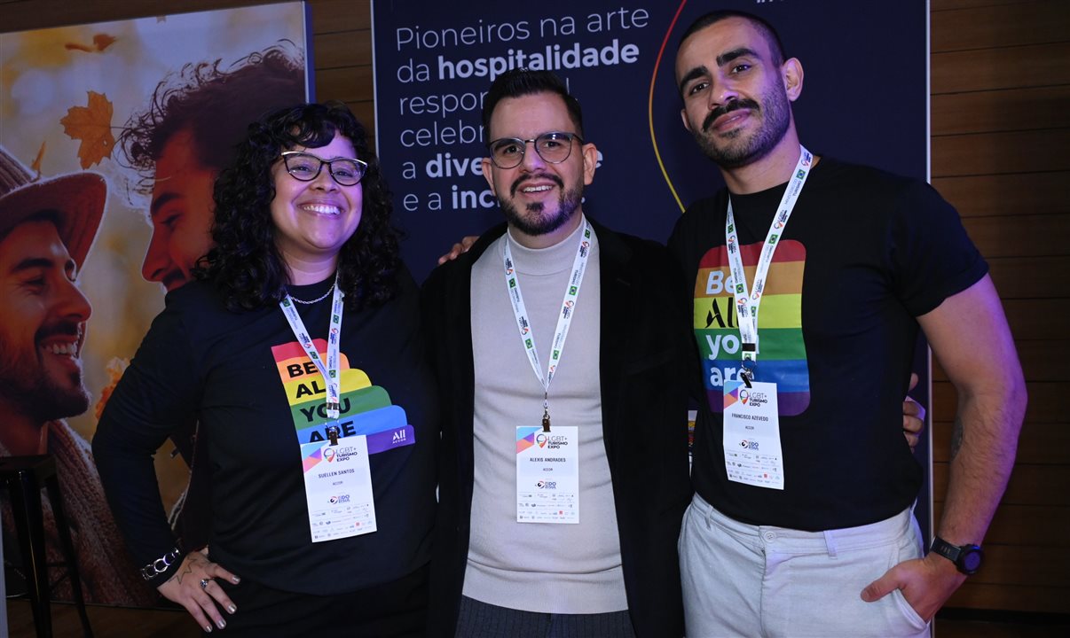 Suellen Santos, Alexis Andrades e Francisco Azevedo, da Accor