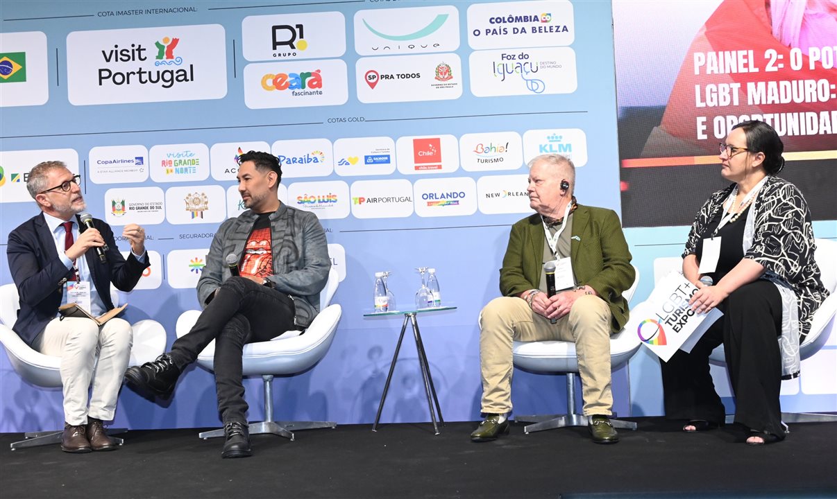 Guillaume Juarez, do Consulado da Espanha, Leonel Reyes, do PAM Hotels, DT Minich, do Experience Kissimmee, e Mariana Aldrigui, da USP