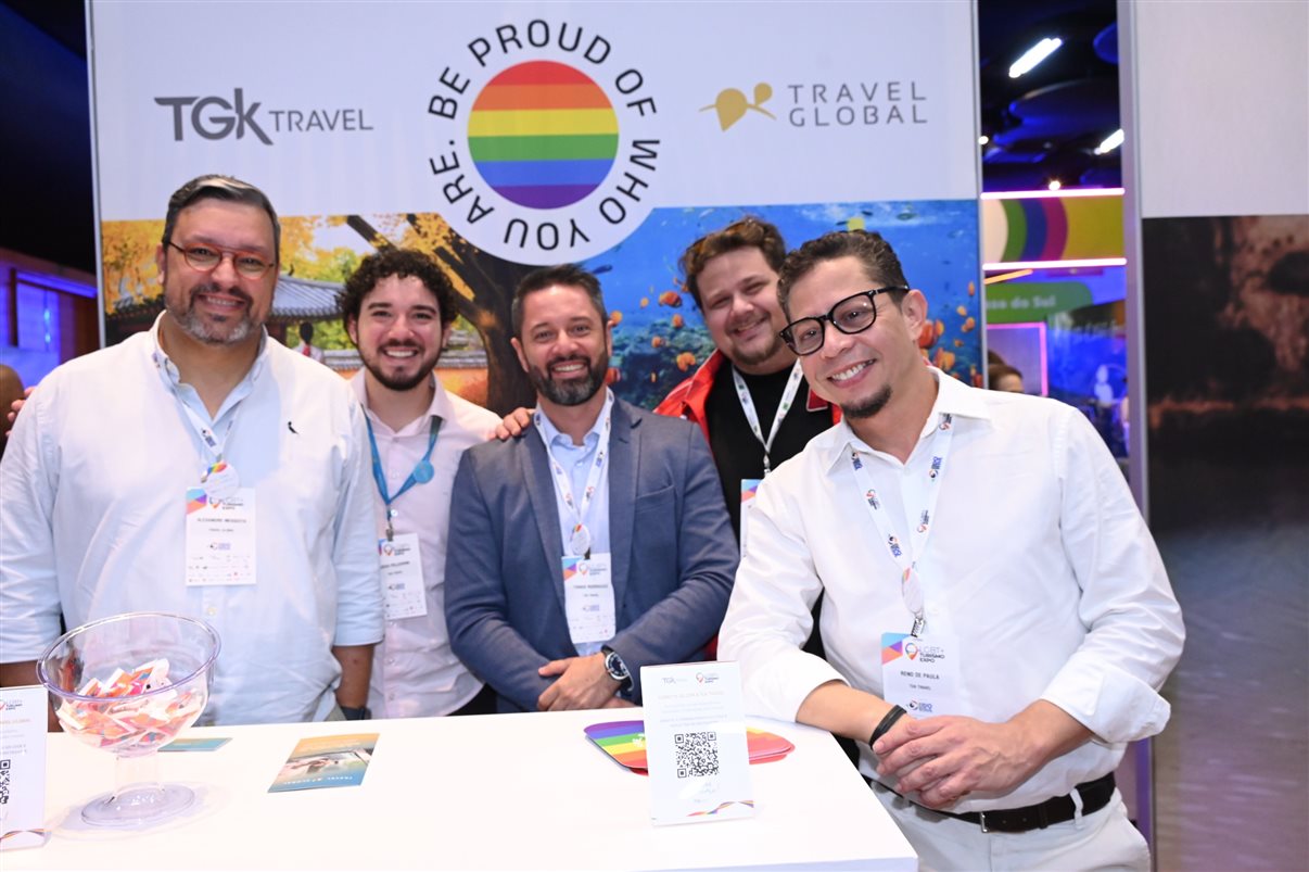 Alexandre Mesquita, Lucca Pellegrini, Thiago Rodrigues, Guilherme Casagrande e Reno de Paula, da TGK Travel