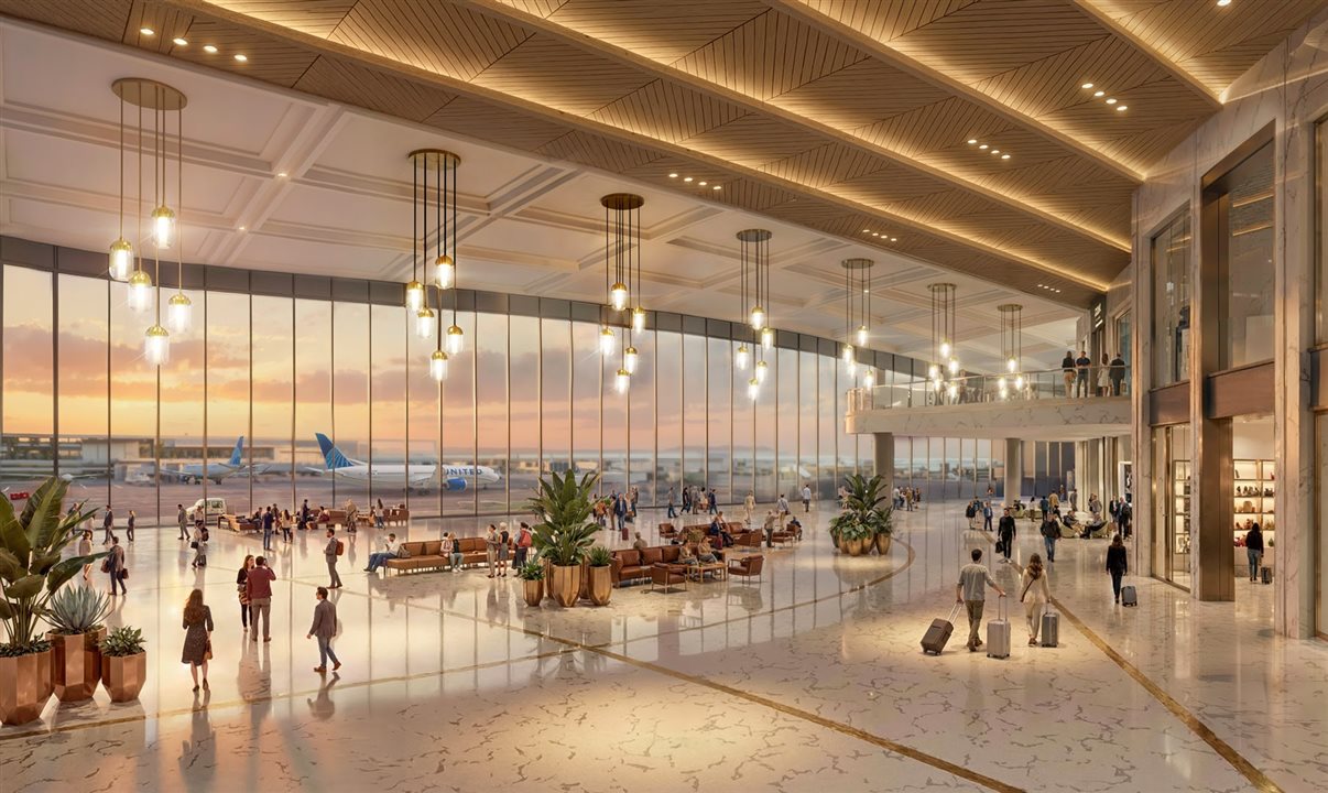 Projeção do aeroporto de Washington renovado